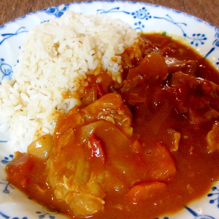 圧力鍋で豚バラ軟骨のトマトカレー